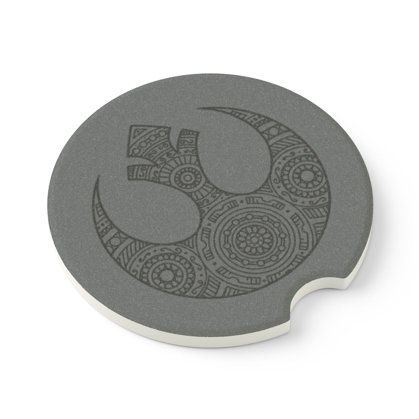 Rebel Alliance Mandala_black on gray - Soapstone Car Coaster