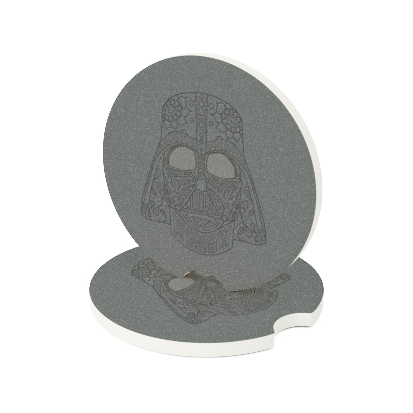 Vader Decorative - Soapstone Car Coaster - Geeky Gift for Fans, Automobile Accessory, Unique Car Gift, Coaster for Car or Home
