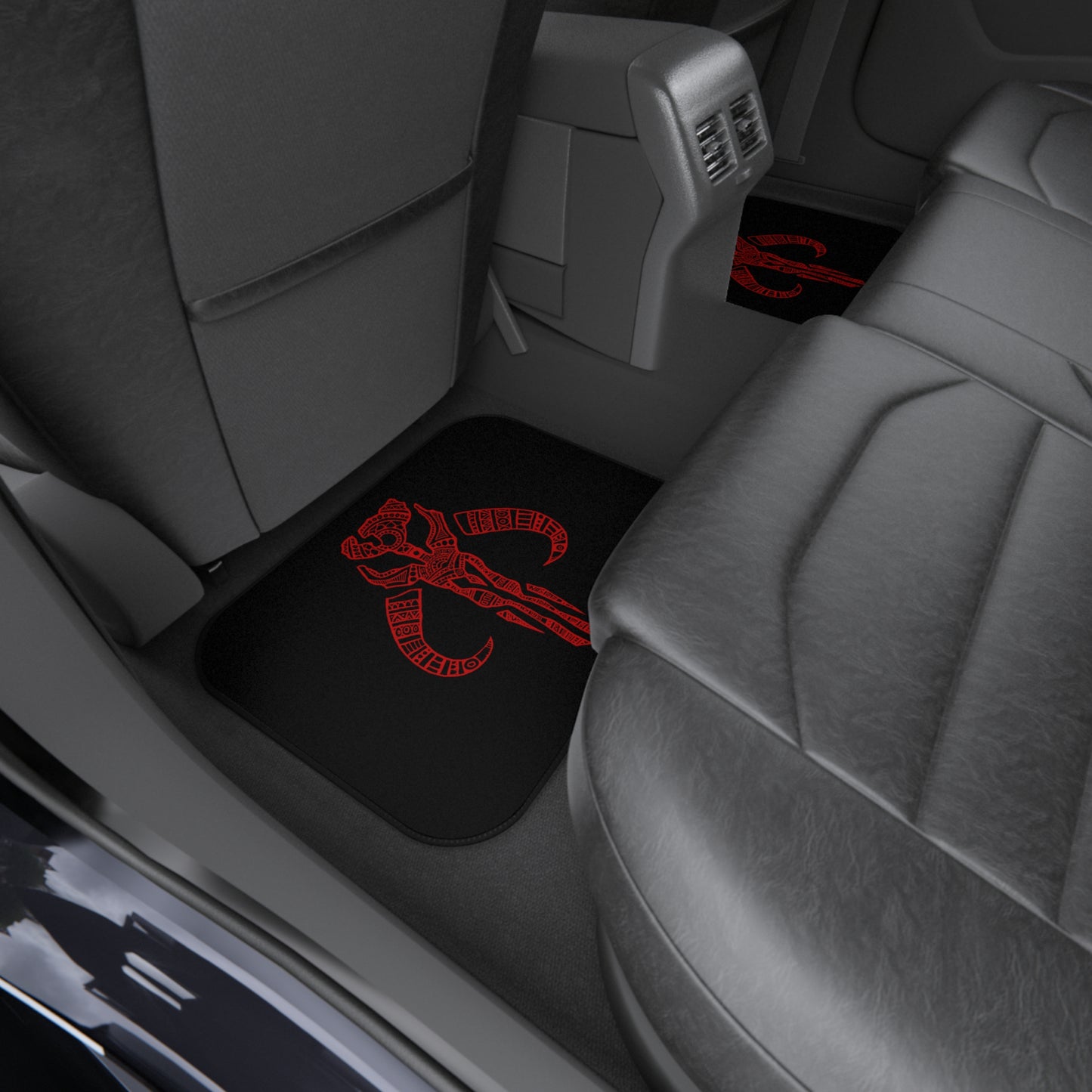 Decorative Mythosaur_red - Custom Car Mats (Set of 4) - Unique Red Design for Automotive Aficionados, Perfect for Gifts, Stylish Floor Mats