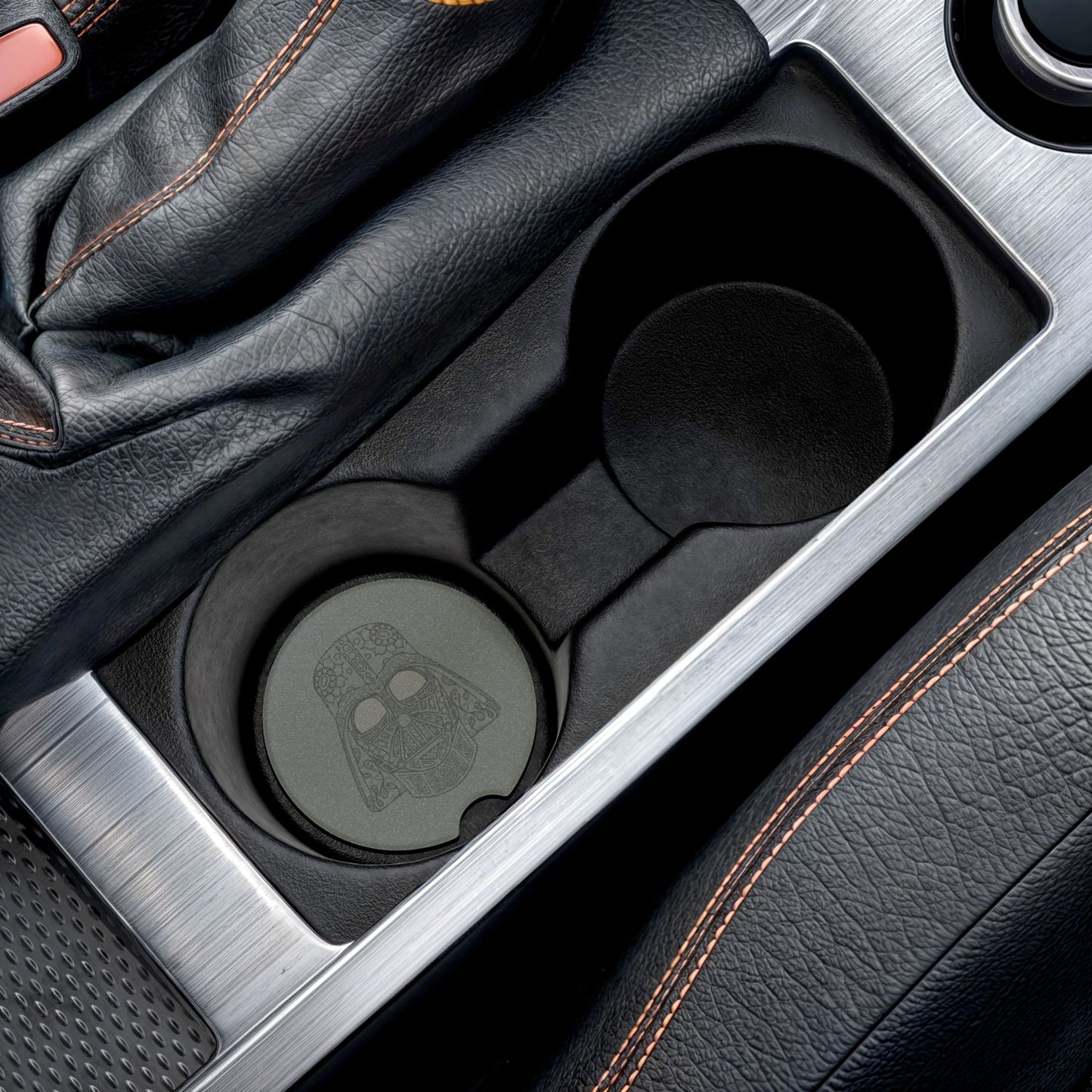 Vader Decorative - Soapstone Car Coaster - Geeky Gift for Fans, Automobile Accessory, Unique Car Gift, Coaster for Car or Home