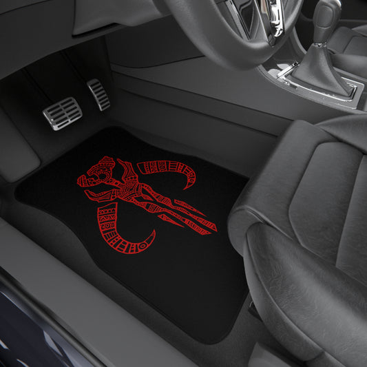 Decorative Mythosaur_red - Custom Car Mats (Set of 4) - Unique Red Design for Automotive Aficionados, Perfect for Gifts, Stylish Floor Mats