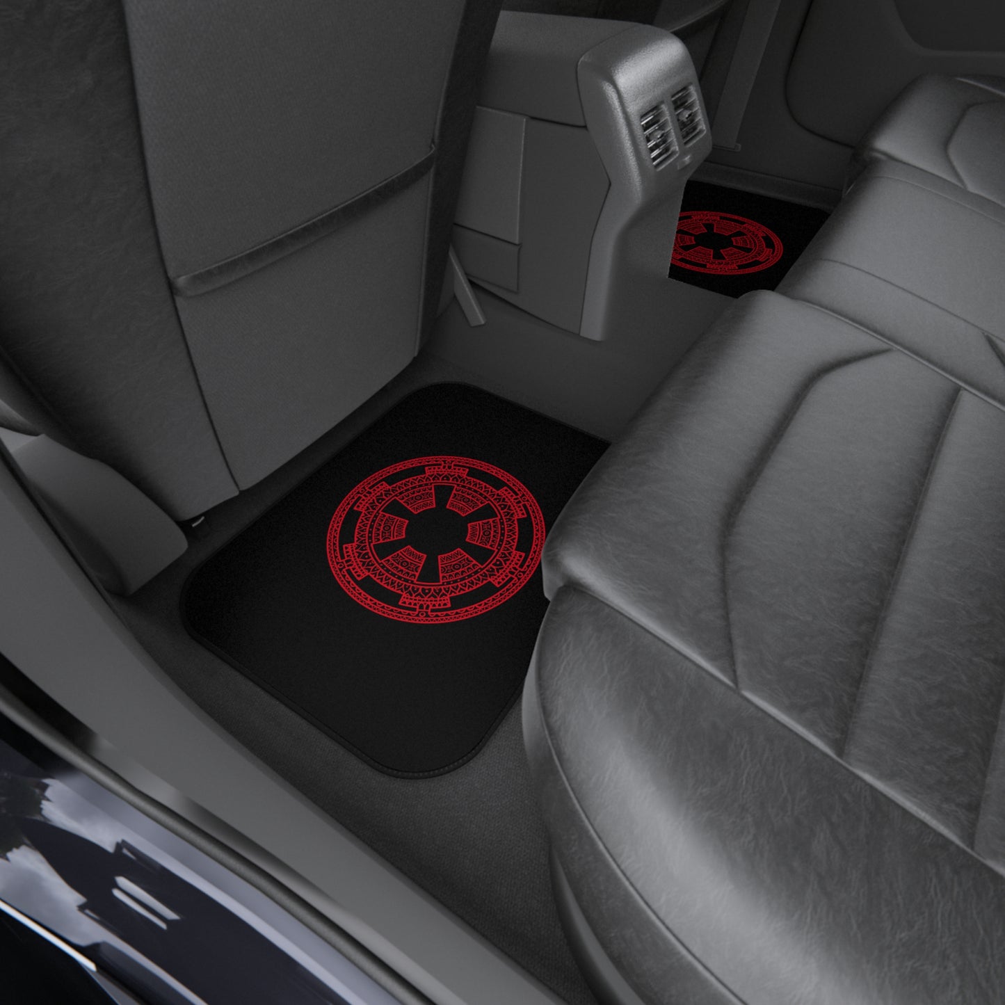 Red Imperial Cog Mandala - Car Mats (Set of 4)