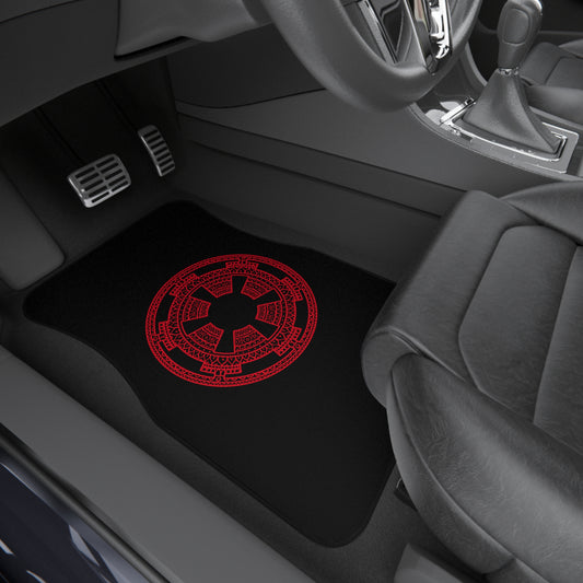 Red Imperial Cog Mandala - Car Mats (Set of 4)