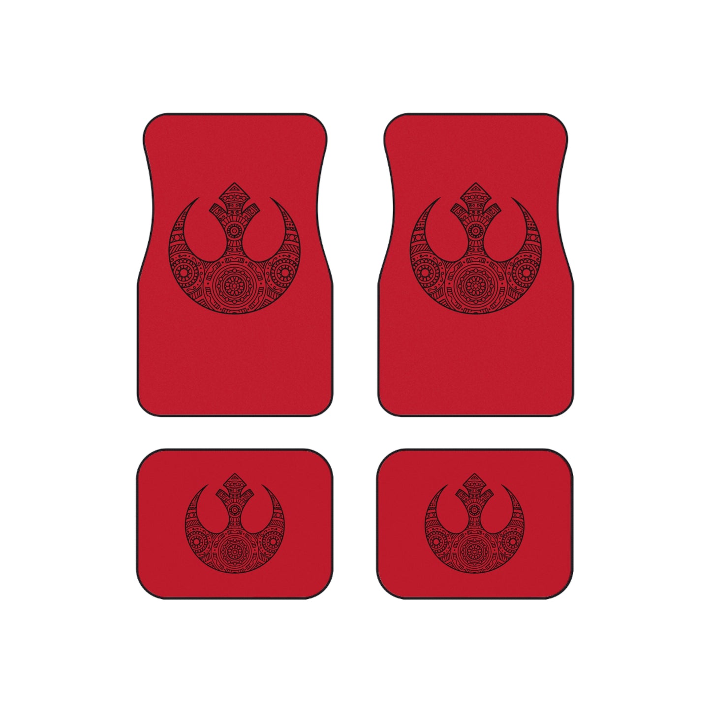 Rebel Alliance mandala - Car Mats (Set of 4) black on red