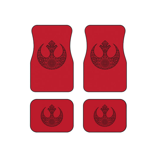 Rebel Alliance mandala - Car Mats (Set of 4) black on red