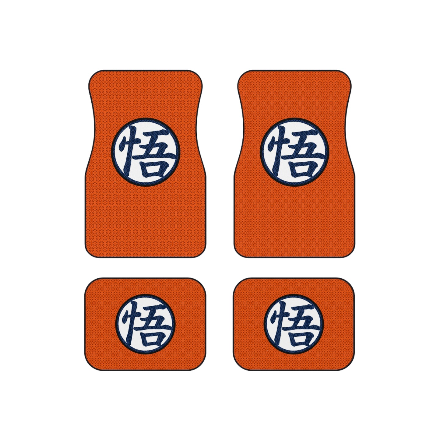 Goku Kanji - Car Mats Set - Perfect for Fans, Unique Auto Decor, Gift Idea for Car Enthusiasts, Fun Car Accessories, Dragonball Z Inspired