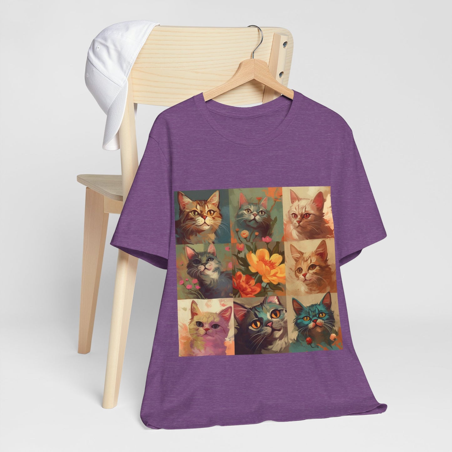 Cat Collage Tee — Vintage Floral Kitten Art T-Shirt