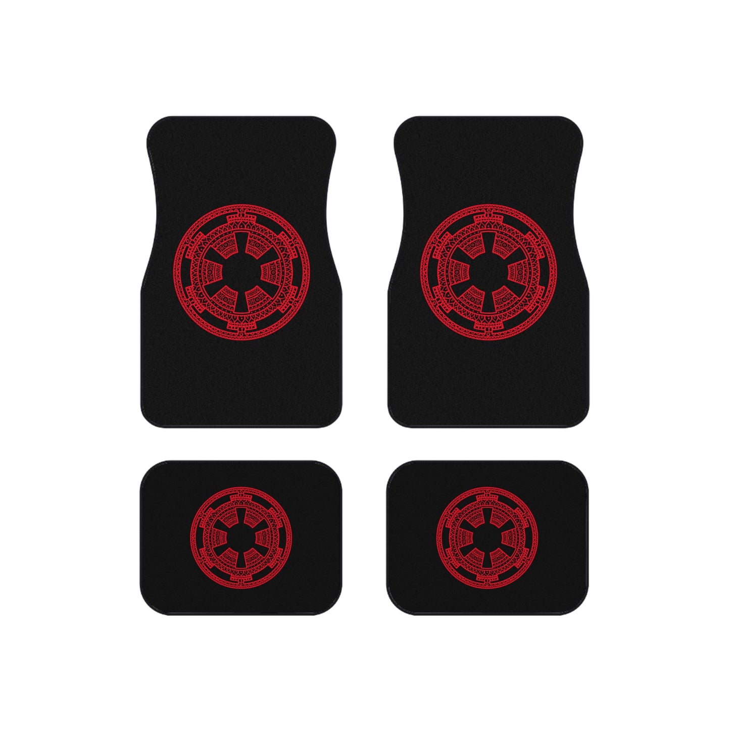 Red Imperial Cog Mandala - Car Mats (Set of 4)
