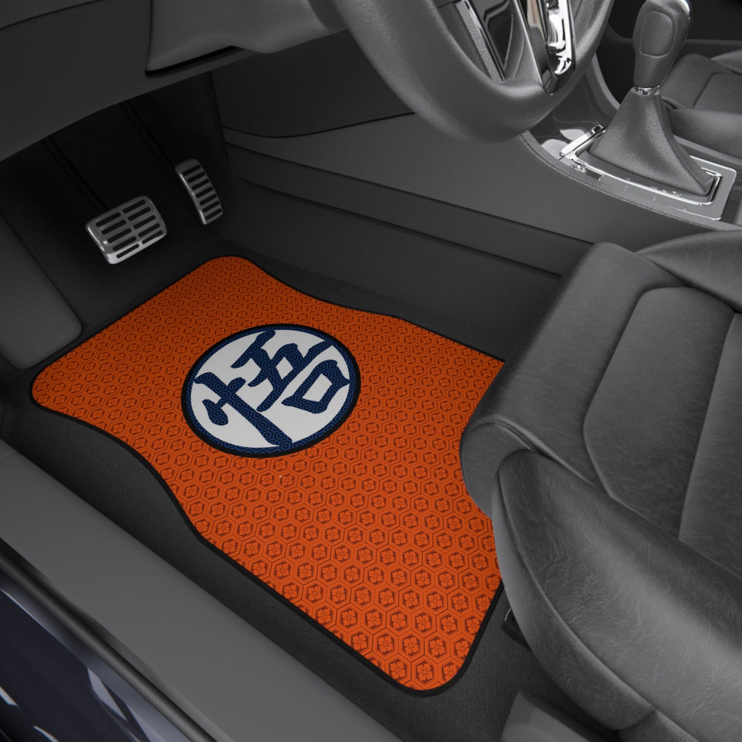 Goku Kanji - Car Mats Set - Perfect for Fans, Unique Auto Decor, Gift Idea for Car Enthusiasts, Fun Car Accessories, Dragonball Z Inspired