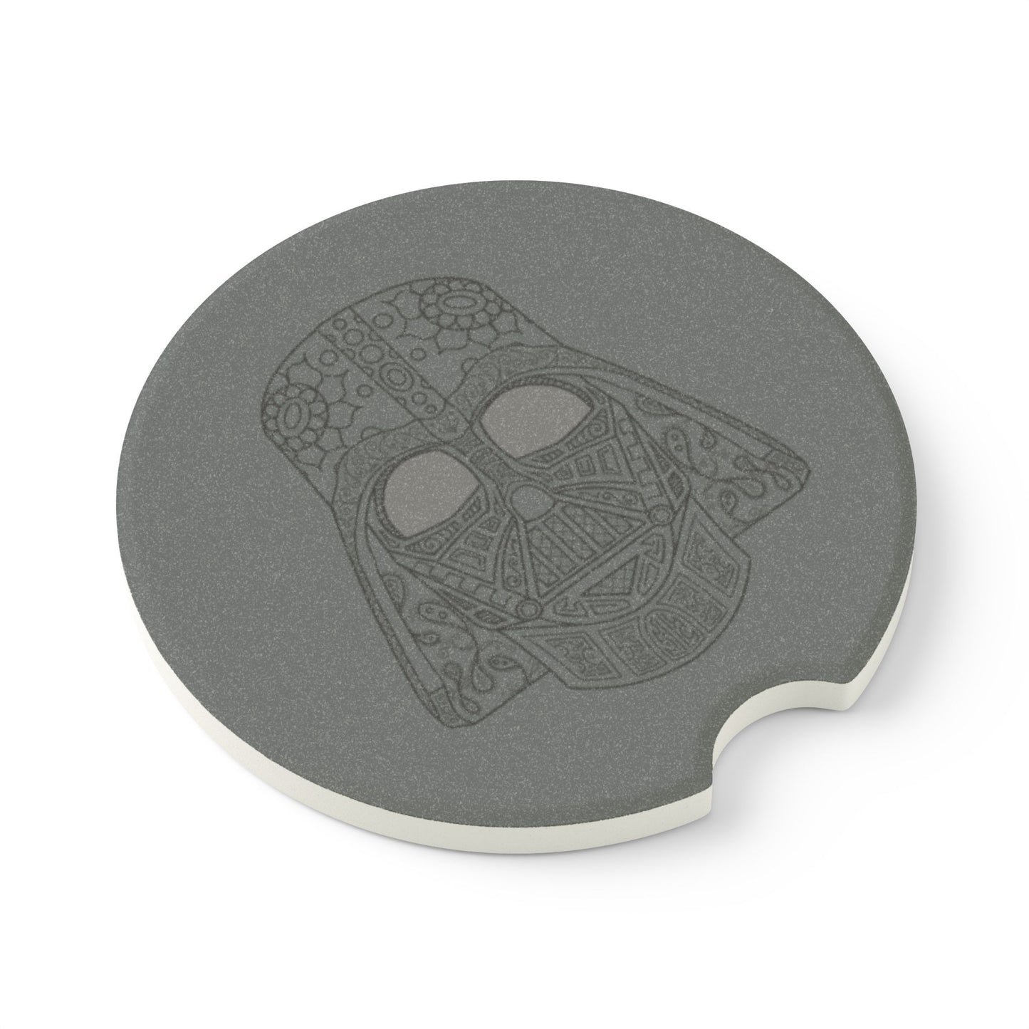 Vader Decorative - Soapstone Car Coaster - Geeky Gift for Fans, Automobile Accessory, Unique Car Gift, Coaster for Car or Home
