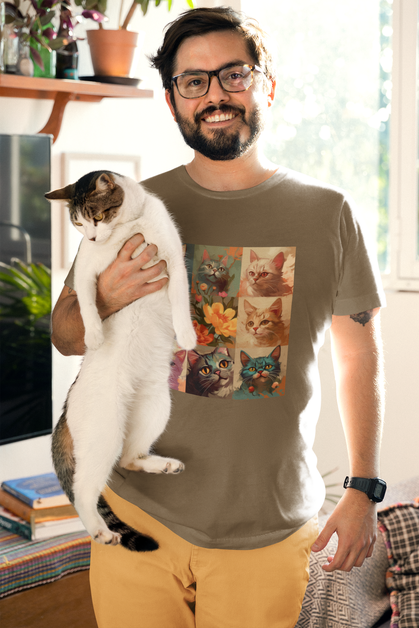 Cats oil paint - Unisex Jersey Short Sleeve Tee