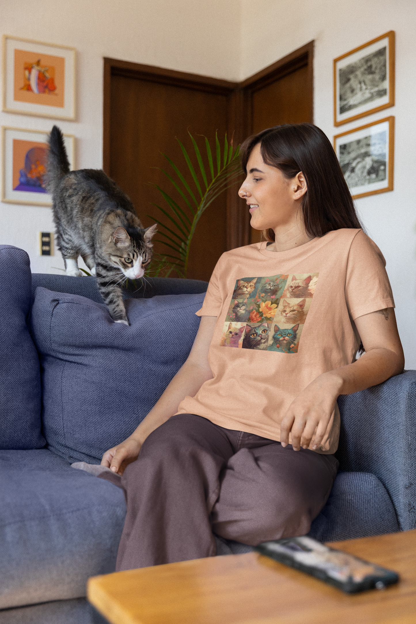 Cats oil paint - Unisex Jersey Short Sleeve Tee