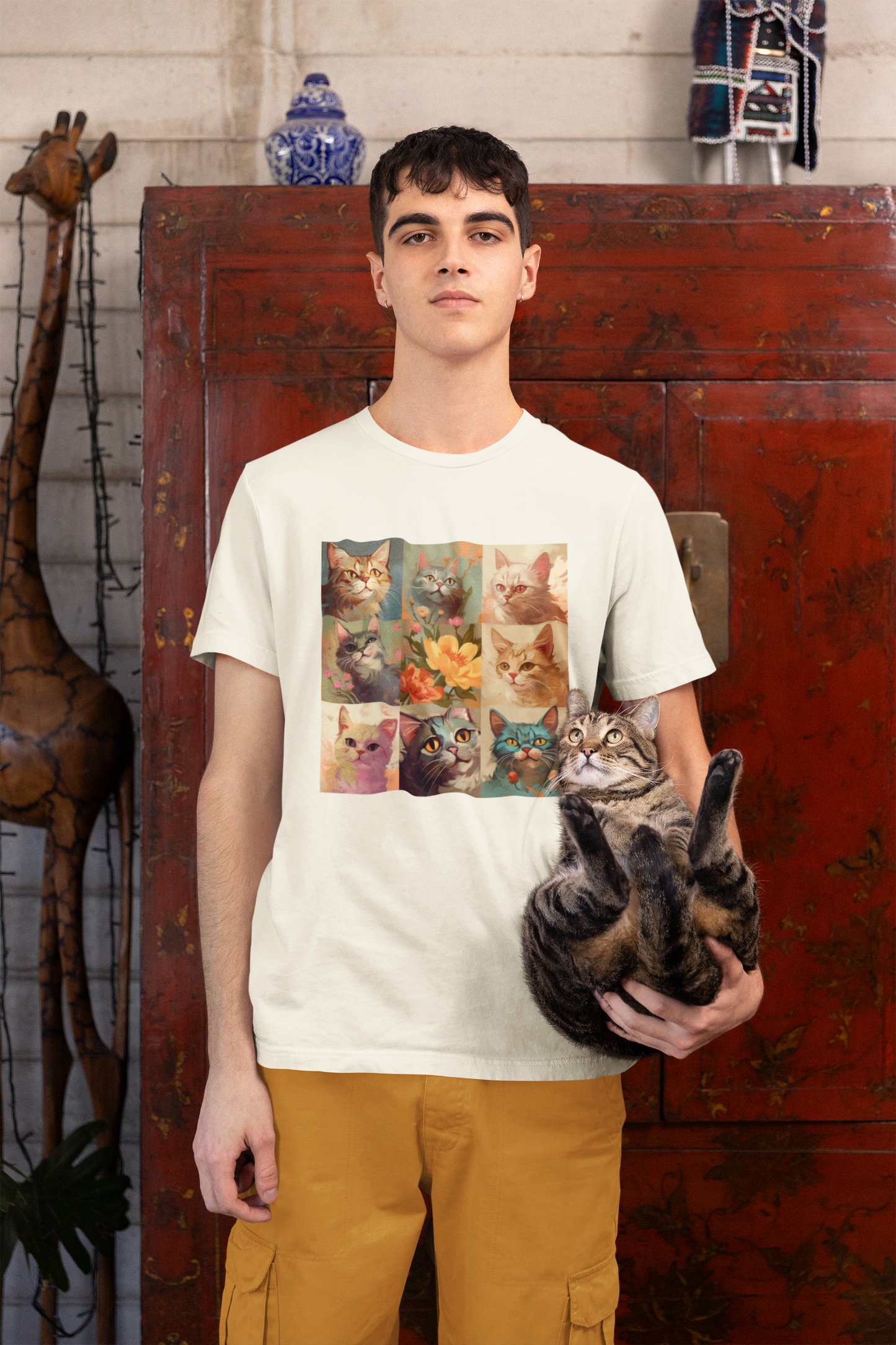 Cats oil paint - Unisex Jersey Short Sleeve Tee